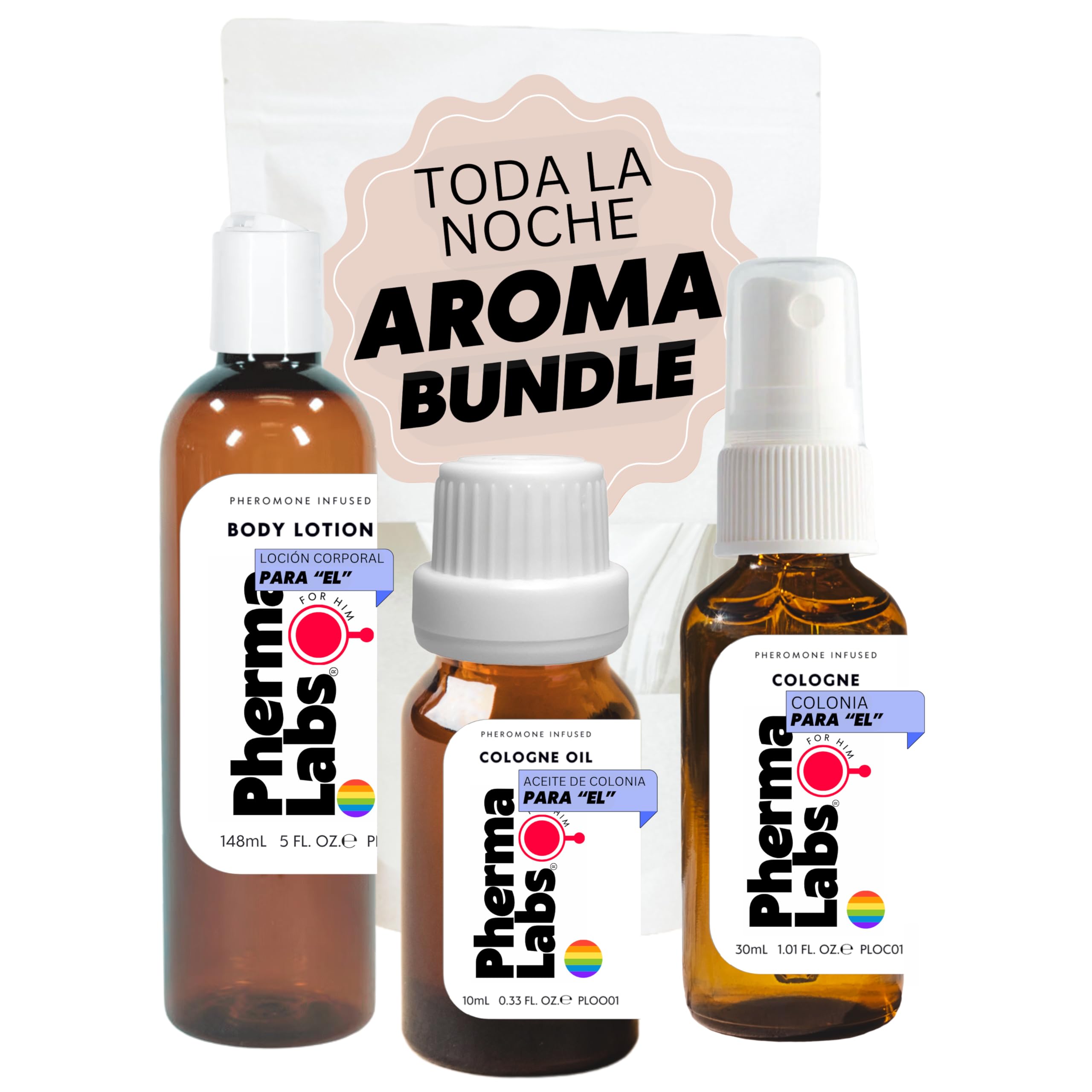 Gay Pheromone Cologne Essential Bundle for Men - Cologne, Body Oil & Body Lotion (3 Items) - Attract Men - Perfect for Nightclubs, Dates & Romantic Encounters