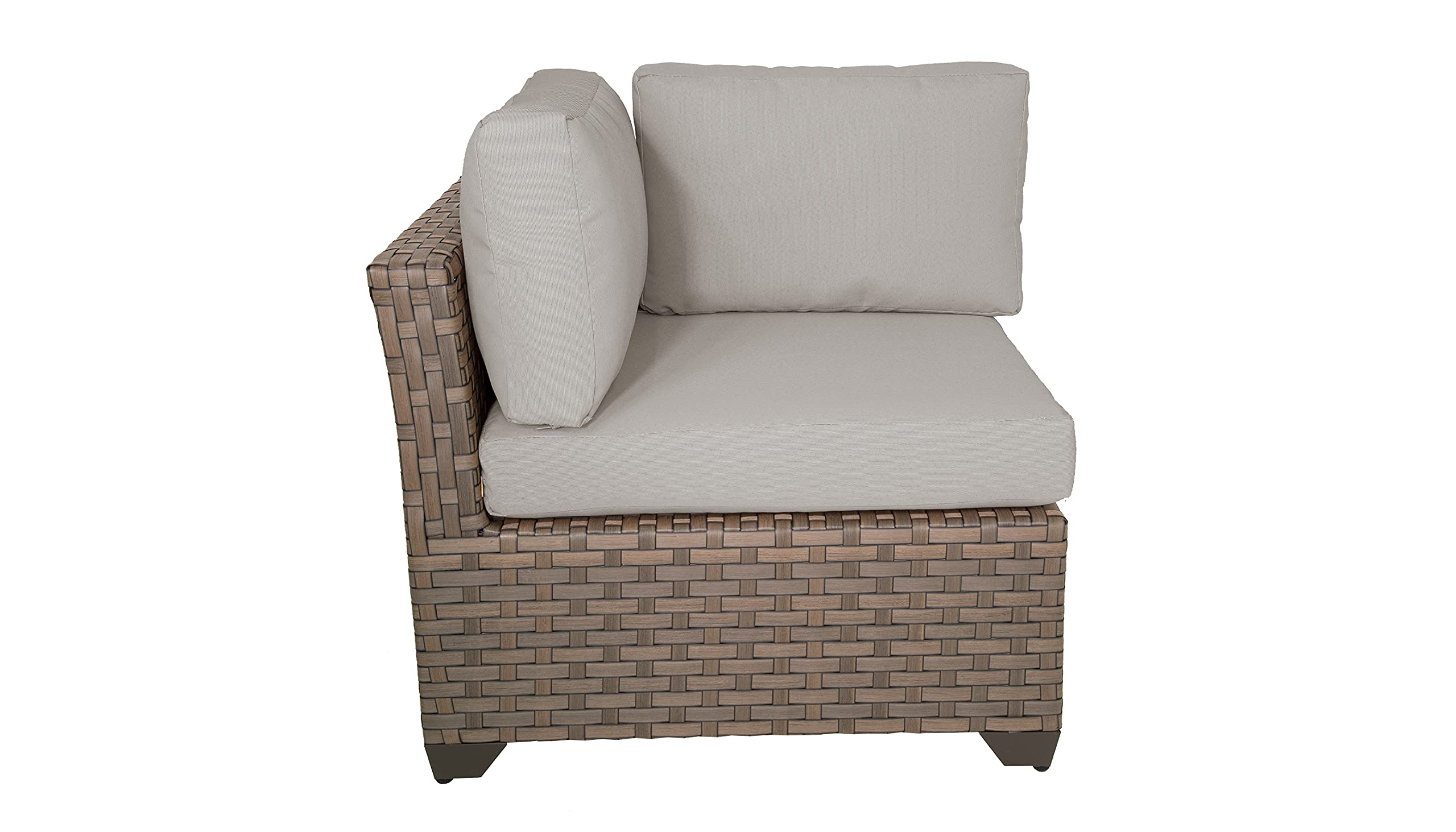 TK Classics Monterey 7-Piece Outdoor Wicker Patio Furniture Set - All-Weather Rattan Sofa Sectional with Coffee Table - Beige - Perfect for Backyard, Garden, Poolside & Patio Relaxation