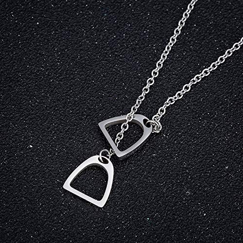 Lucky Horseshoe Necklace for Women - Equestrian Double Horse Stirrup Lariat Y Necklace Pendant - Perfect Gift for Riders & Horse Lovers (Great for Everyday Wear, Special Occasions & Equestrian Events)