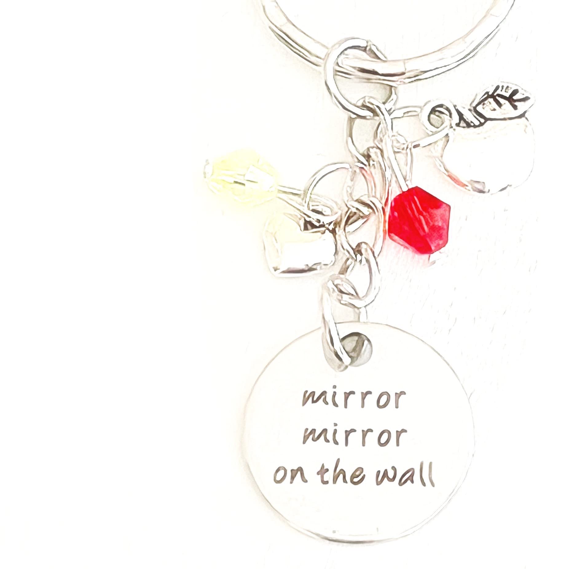 Snow White Inspired Mirror Charm Keychain - Elegant Disney Princess & Evil Queen Accessory Gift for Women & Girls | Perfect for Cosplay, Costume Parties & Disney Fans