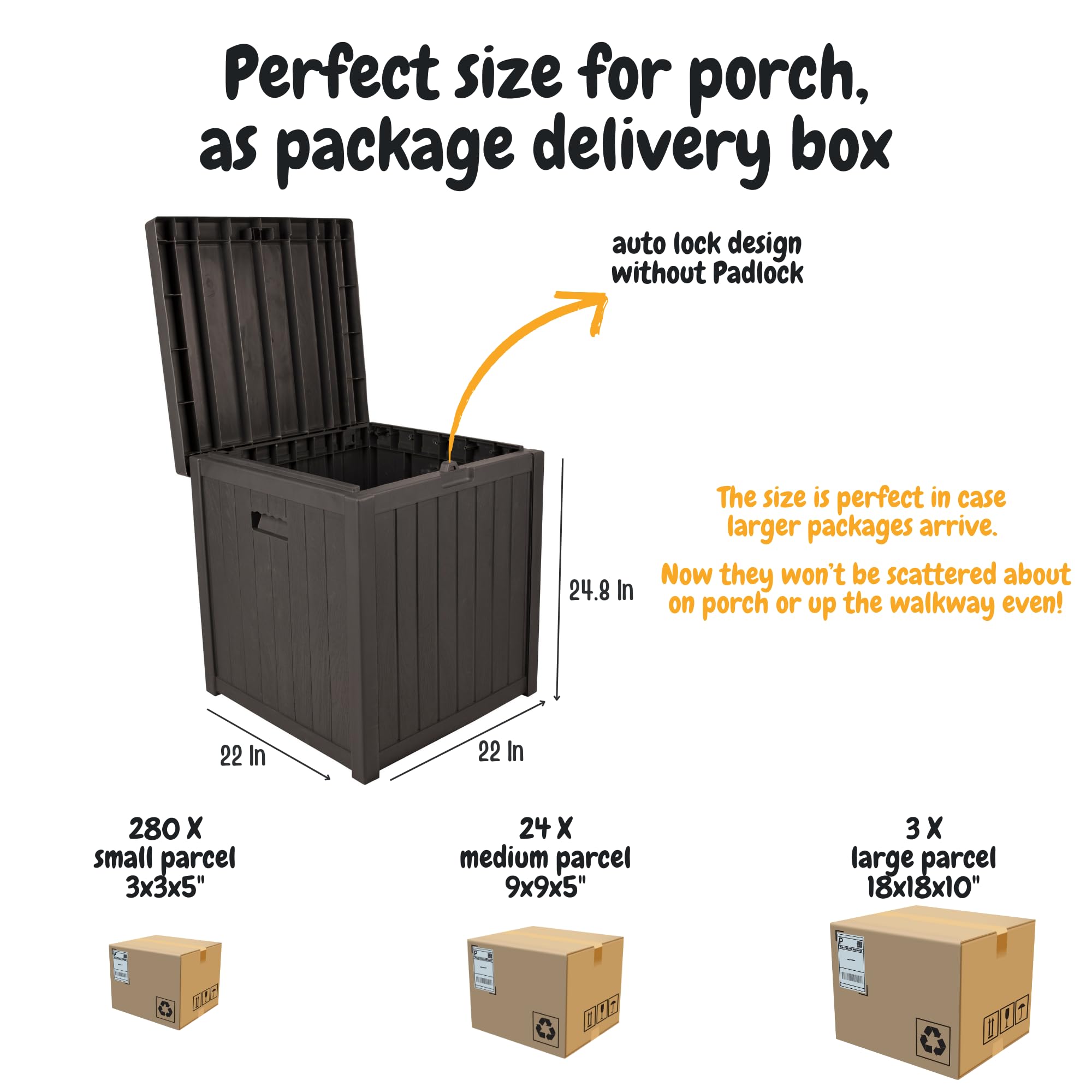 **51 Gallon Waterproof Deck Box with Lid - UV Resistant Plastic Resin Outdoor Storage Bin for Front Porch, Patio & Pool - Perfect for Organizing Cushions, Toys & Garden Supplies**