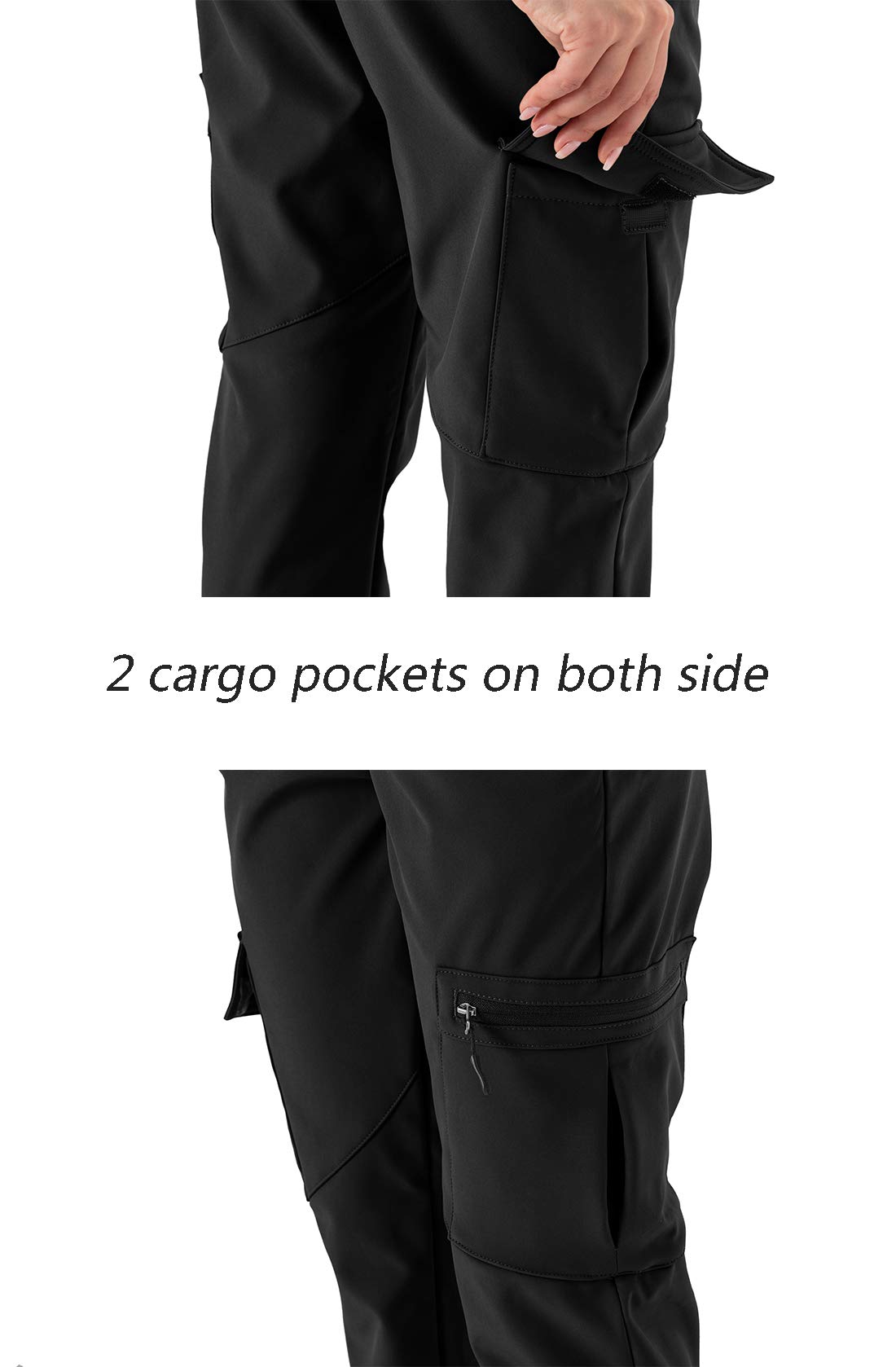 YSENTO Women's Fleece Ski Snow Pants - Waterproof Windproof Insulated Softshell Winter Pants for Skiing, Snowboarding, Hiking & Fishing | Cold Weather Outdoor Activities