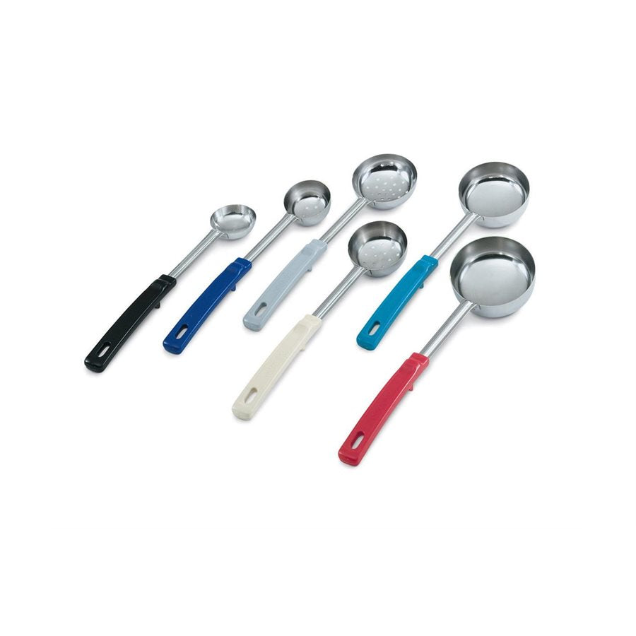 Vollrath 2 Oz Solid Spoodle with Blue Handle - Perfect for Professional Kitchens, Restaurants & Home Cooking - Durable Serving Spoon & Scraper for Sauces, Ice Cream & More
