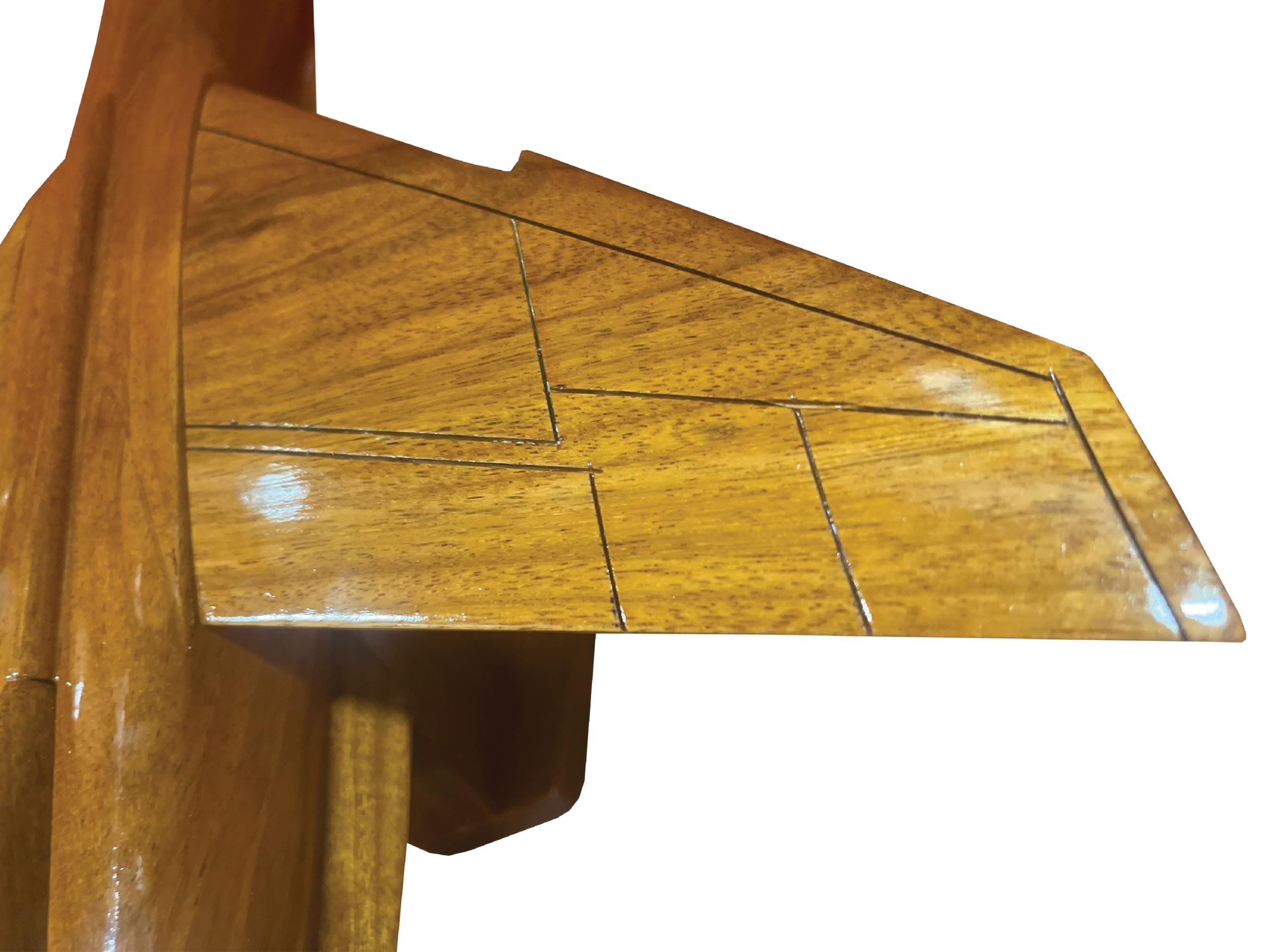 F8 Crusader Mahogany Wood Desktop Airplane Model - Handcrafted Military Aircraft Display for Office Decor, Aviation Enthusiast Gift & Home Decoration