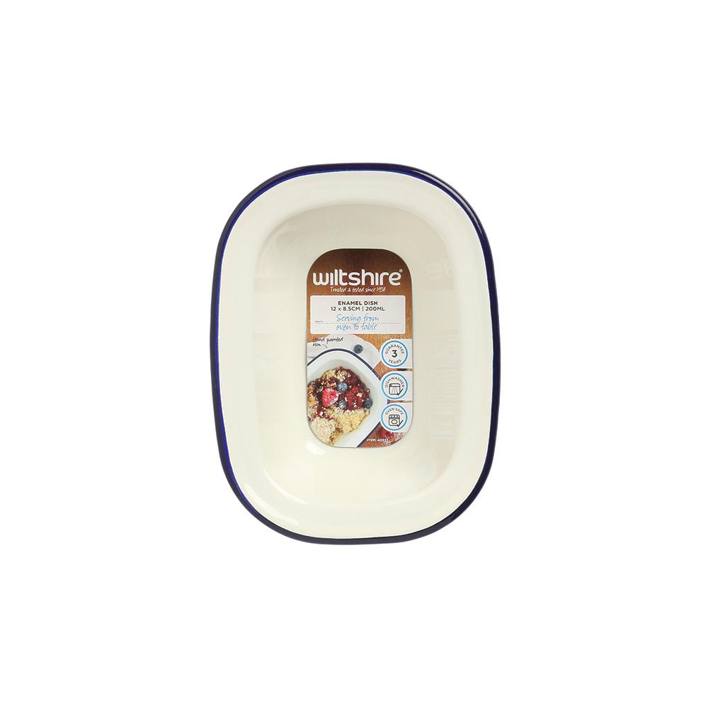 Premium Enamel Oblong Pie Dish - 200ml Capacity, Durable & Non-Stick Baking Pan for Pies, Quiches & Casseroles - Perfect for Thanksgiving, Christmas & Family Gatherings