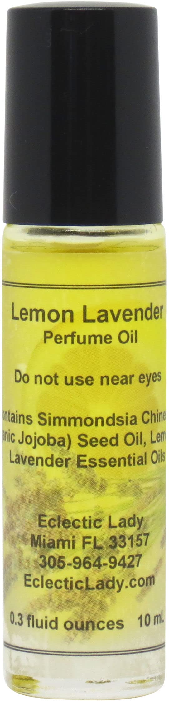 All Natural Lemon Lavender Perfume Oil Roll-On - 0.3 Oz Long Lasting Essential Oil Blend with Jojoba Oil for Women & Men - Perfect for Daily Wear, Travel, Gifts & Aromatherapy