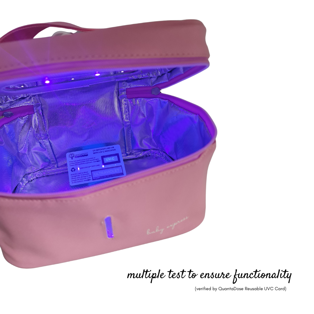 Baby UV Sterilizer Bag - Portable Sanitizing Pouch for Pacifiers, Bottles & Toys | Travel-Friendly Germ Protection | Pink (00398) | Perfect for Daycare, Travel & On-the-Go Parenting