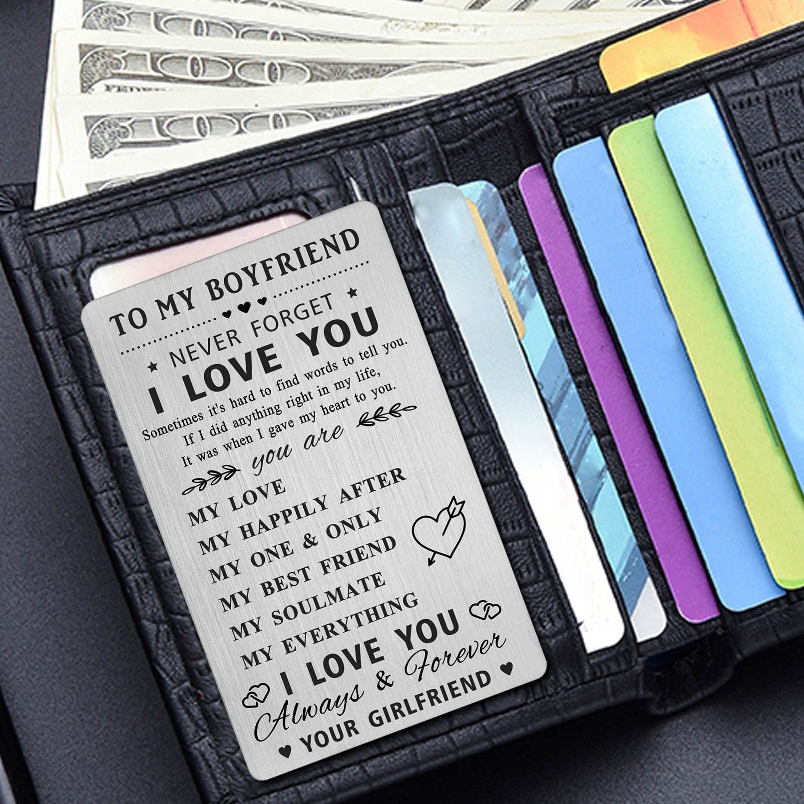 Romantic Boyfriend Birthday Card & Wallet Gift for Him - Perfect for Anniversaries & Special Occasions