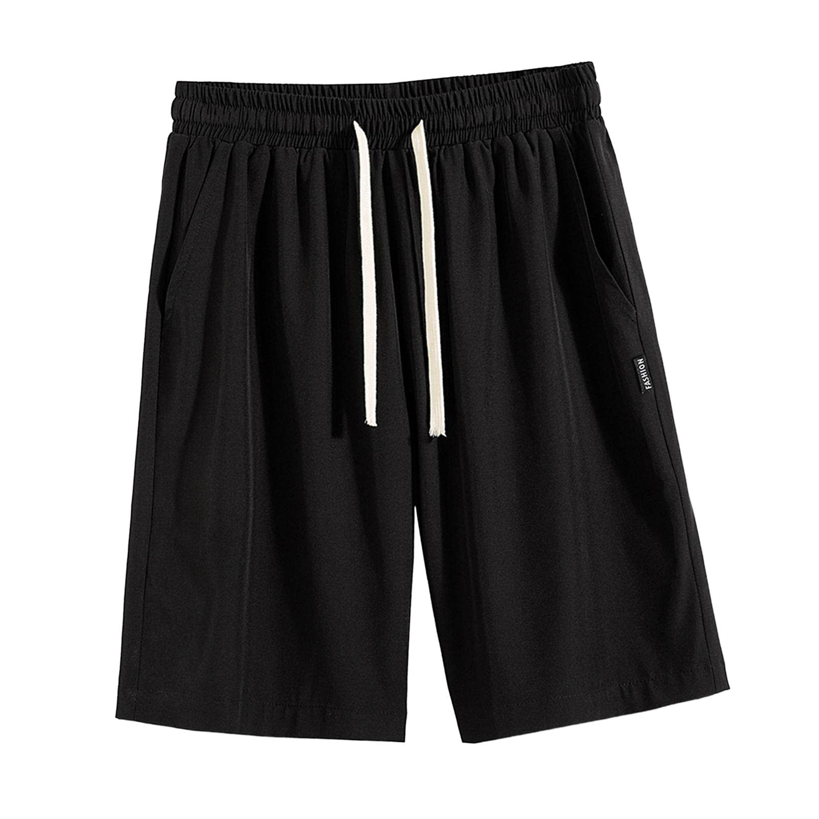 Oshhni Men's Quick-Dry Athletic Shorts - Gym, Running, Fitness Training & Beach Wear - Breathable Performance Workout Shorts for Summer - Black, XXL - Ideal for Sports, Jogging & Casual Outings