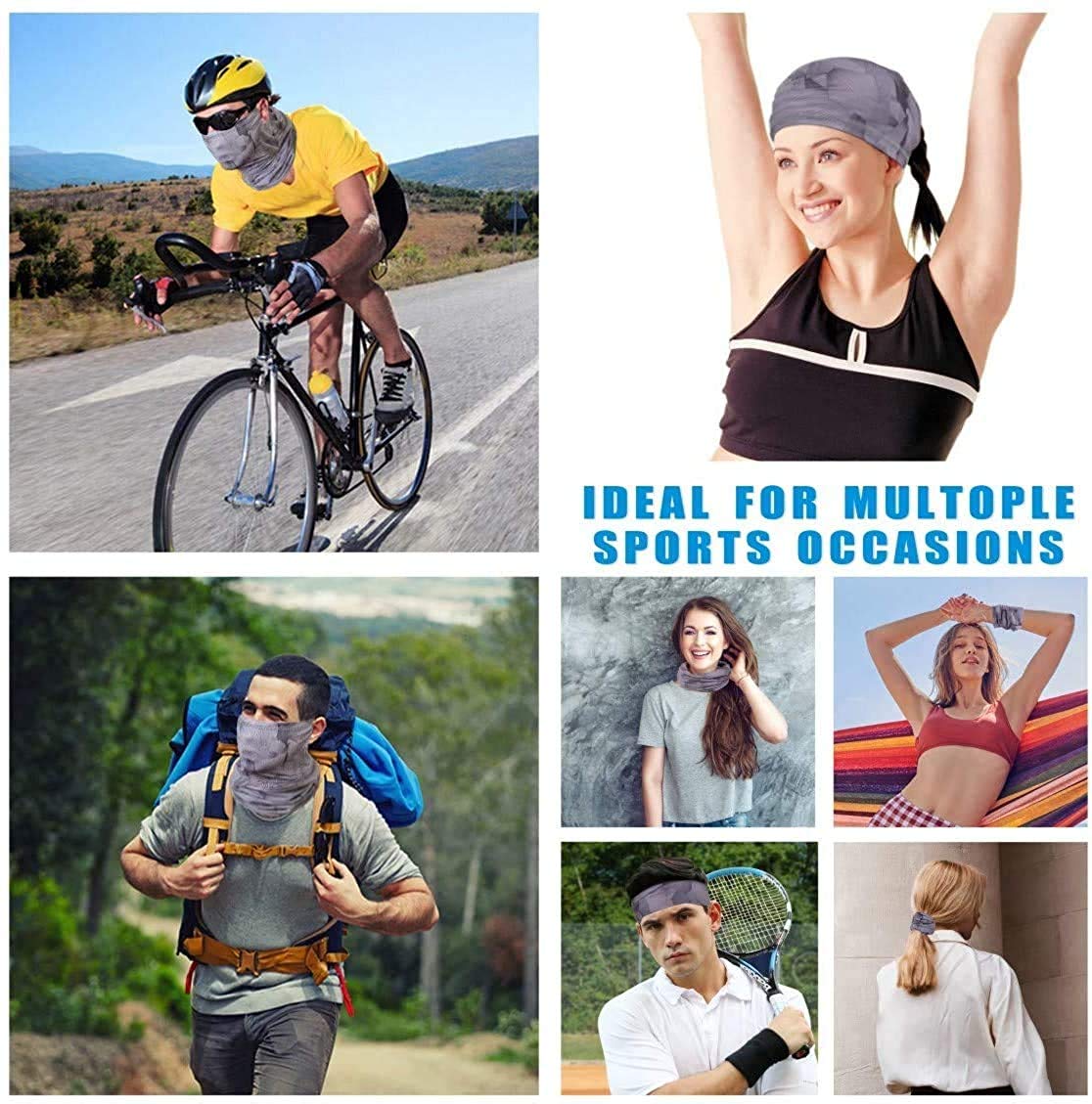 Unisex Seamless Bandana Neck Gaiter - Breathable Tube Mask for Motorcycle, Cycling & Outdoor Activities - UV Protection Face Scarf for Men & Women - Perfect for Raves, Hiking & Winter Sports