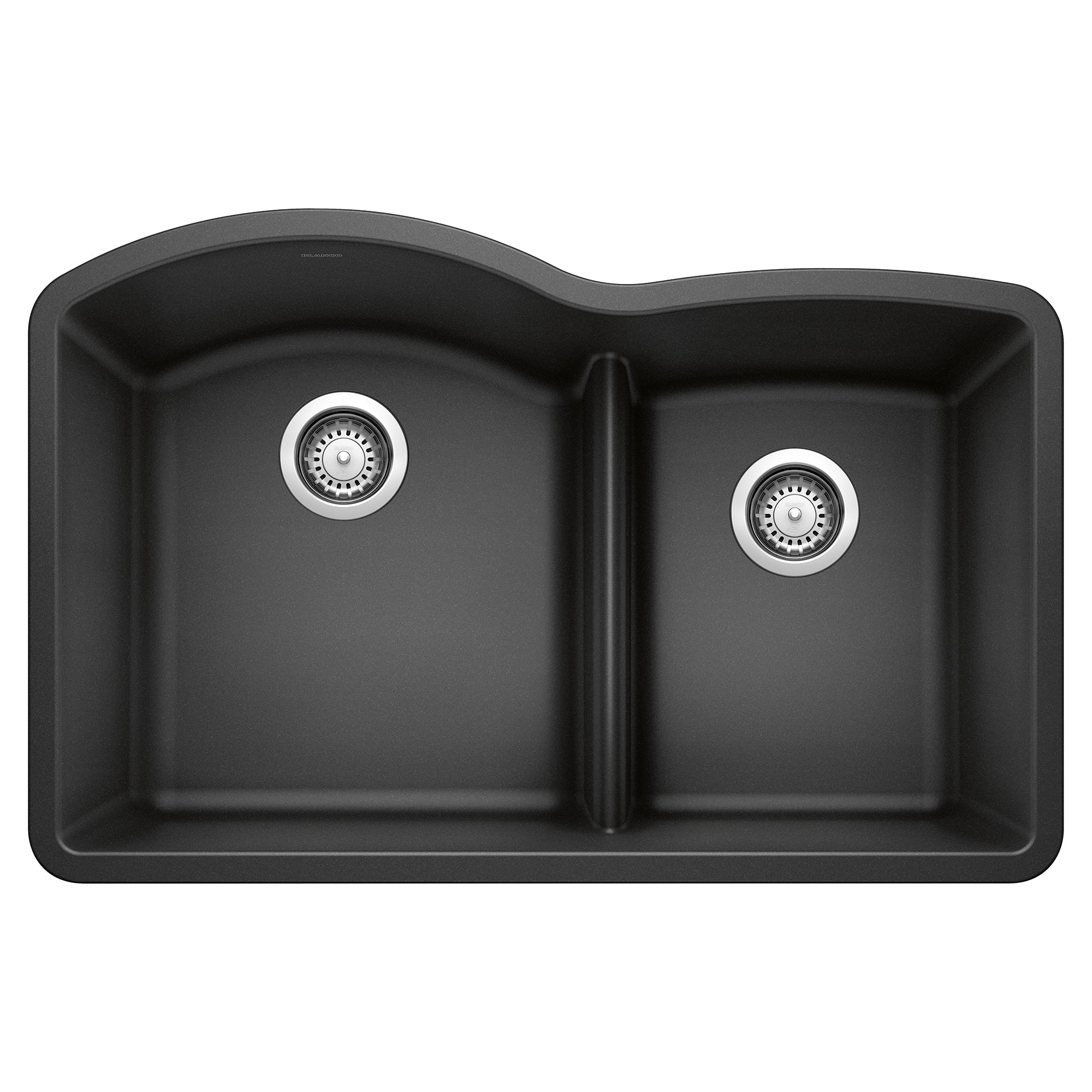 BLANCO 32-Inch Diamond Low Divide 60/40 Double Bowl Undermount SILGRANIT Kitchen Sink - Perfect for Modern Kitchens, Dishwashing & Food Prep