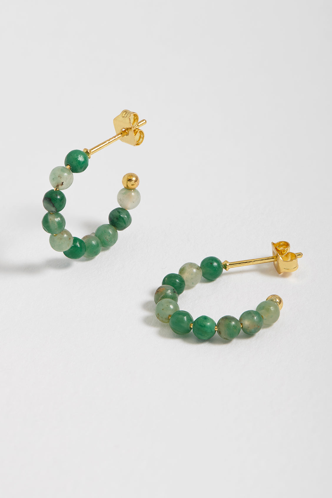 Gemstone Amelia Hoop Earrings for Women - 14K Gold Plated Dainty Huggie Hoops - Perfect for Everyday Wear, Parties & Gifts