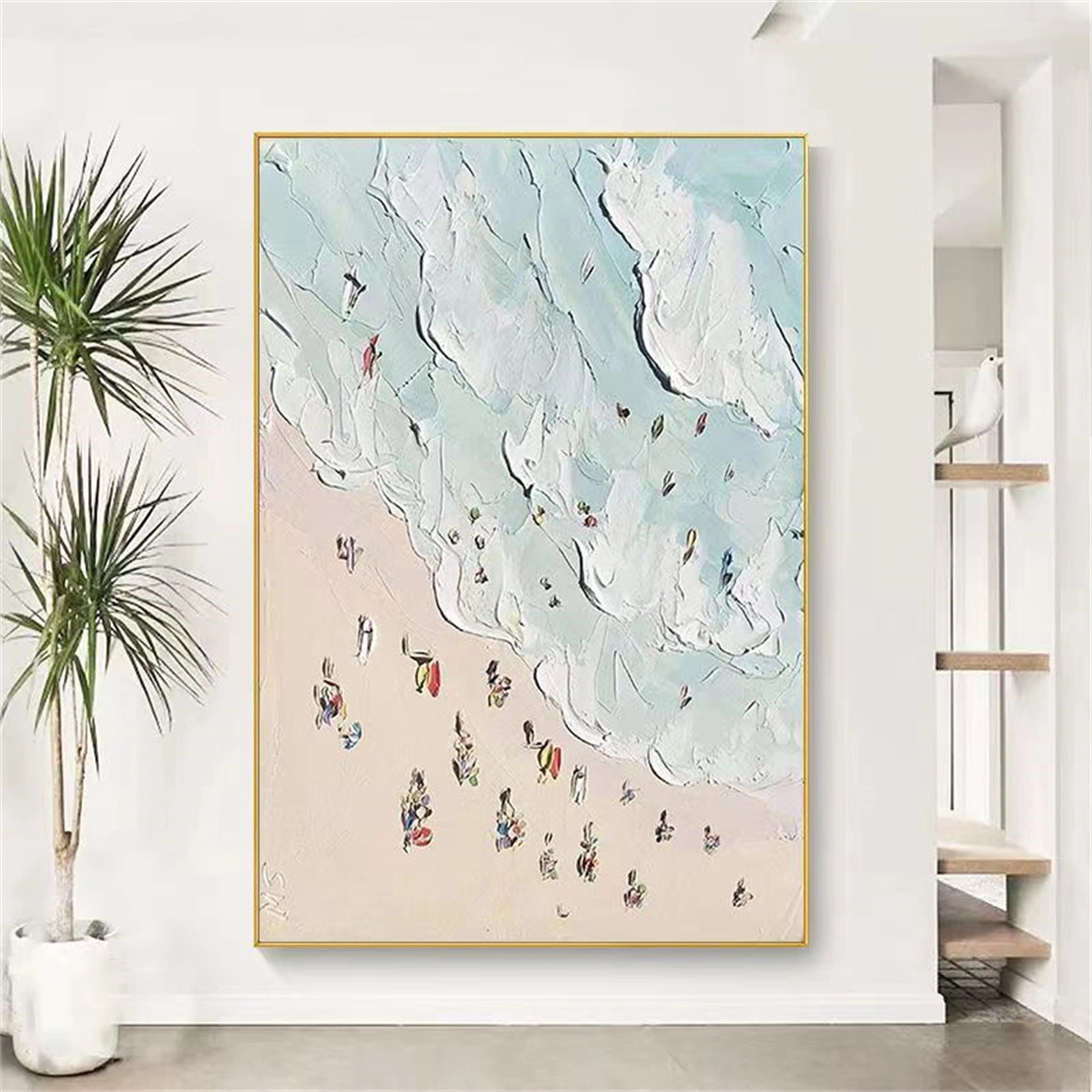Ocean and Sky Painting #OS 051 - Handmade Canvas Wall Art for Home Decor, Office, Living Room & Bedroom