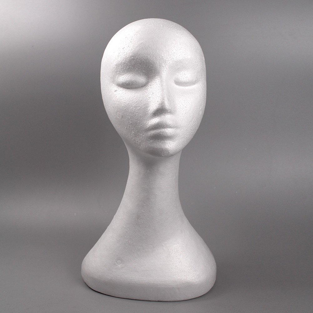 White Wig Head Mannequin - Female Display Stand for Wigs, Jewelry, Hats & Headphones | Perfect for Salon Styling, Home Storage & Retail Store Displays