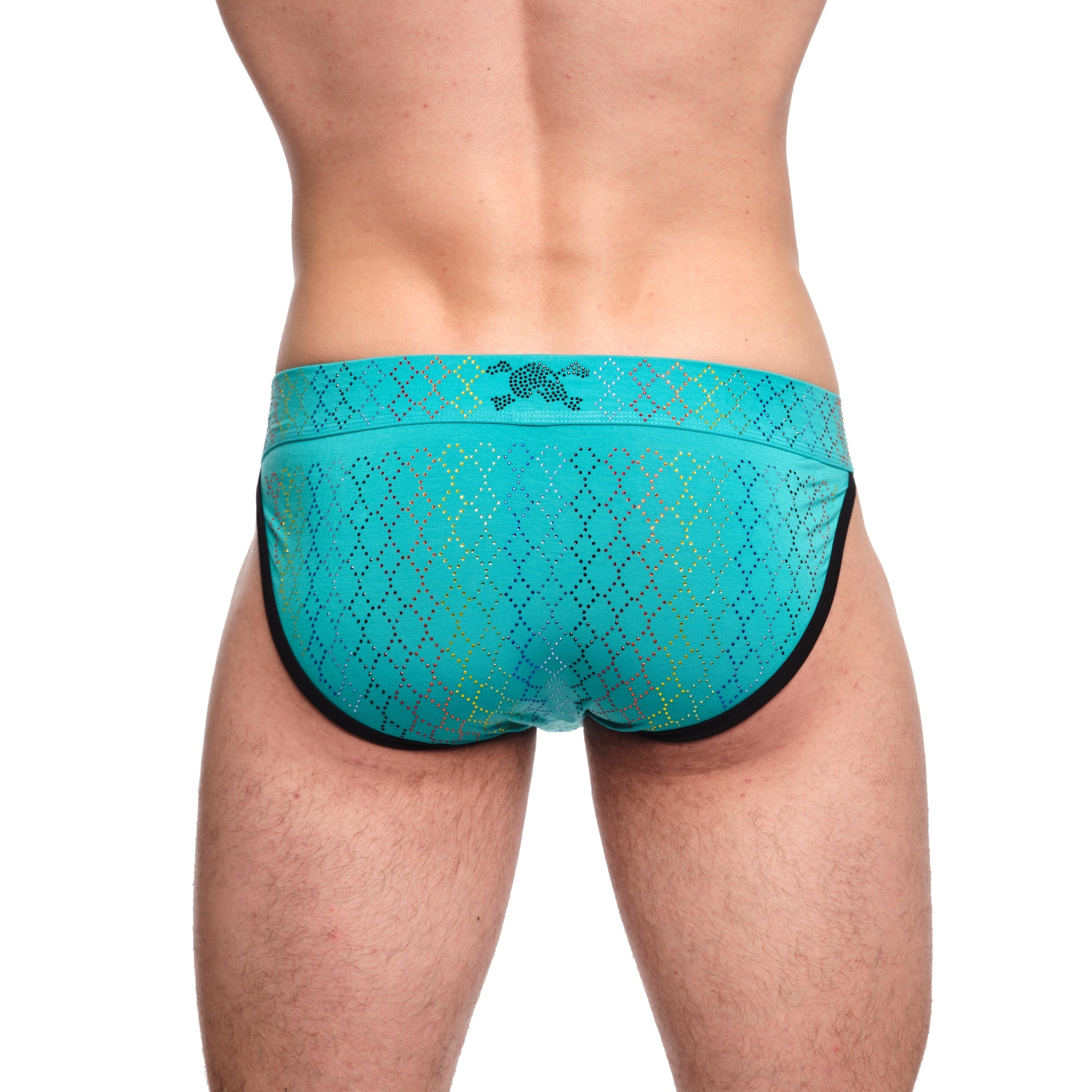 Rainbow Crystal Sport Brief Turquoise - Comfortable & Stylish Men's Underwear for Gym, Running & Active Wear