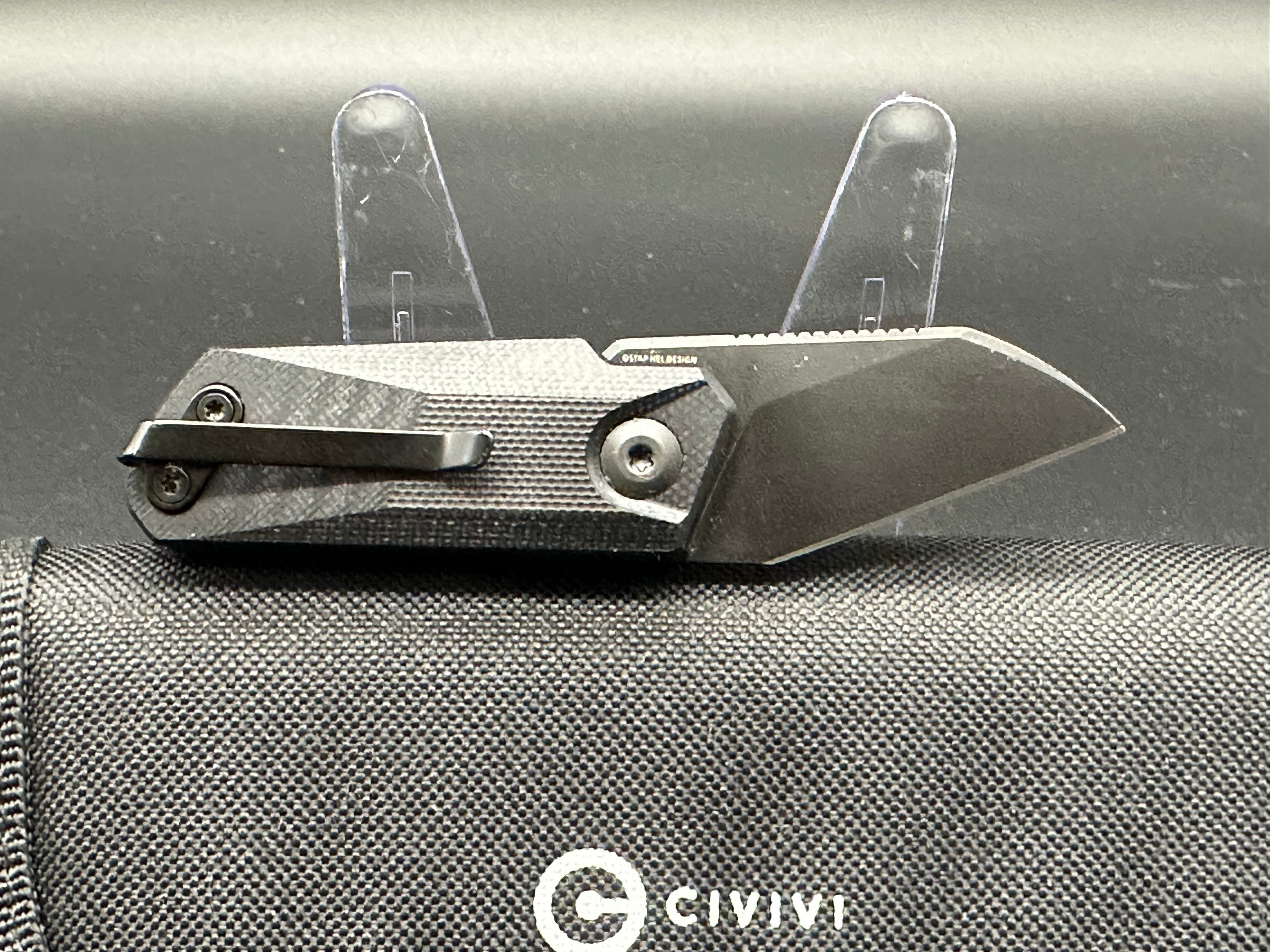 CIVIVI Ki V Front Flipper Slip Joint Pocket Knife - Black EDC Folding Knife for Outdoor, Camping & Everyday Carry