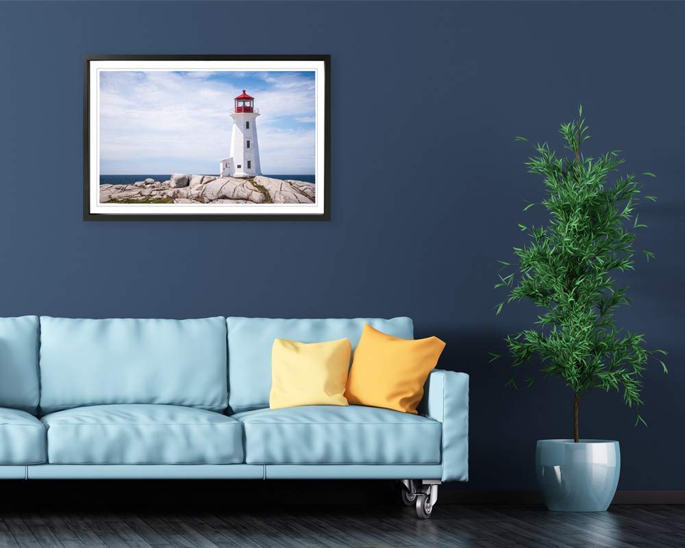 Peggy's Cove Lighthouse Photography Print - Original Nova Scotia Wall Art Decor for Living Room, Bedroom & Office
