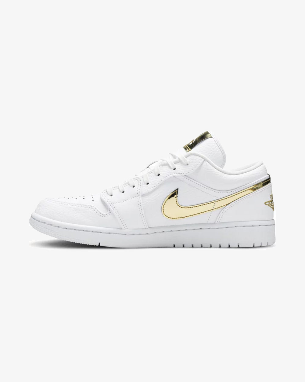 Nike Air Jordan 1 Low Women's Sneakers - White Metallic Gold (New Release) | Stylish Basketball Shoes for Women, Casual Wear & Street Fashion