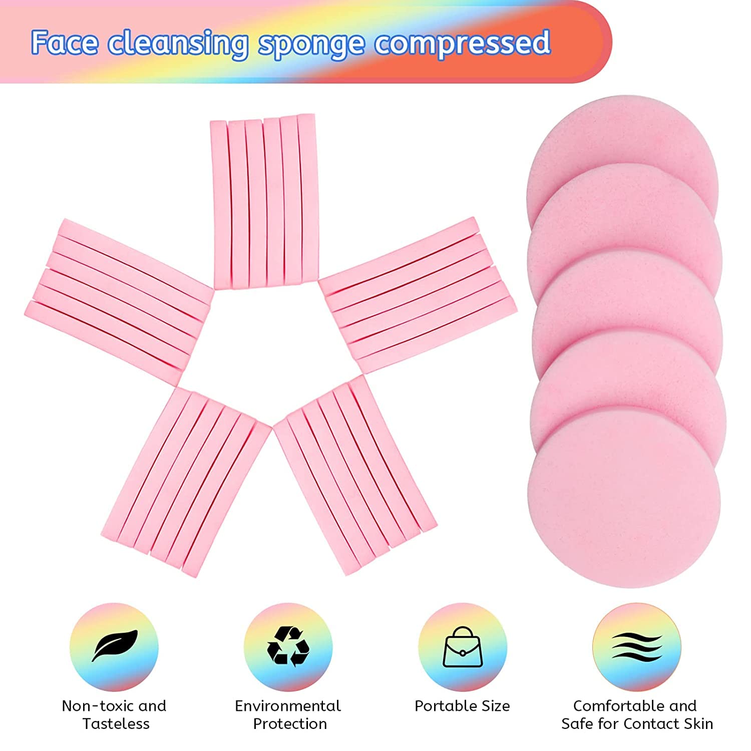 12-Count Natural Facial Sponges for Cleansing & Exfoliating | Professional Compressed Makeup Remover Sponges | Gentle Face Wash & Skincare Routine Essential