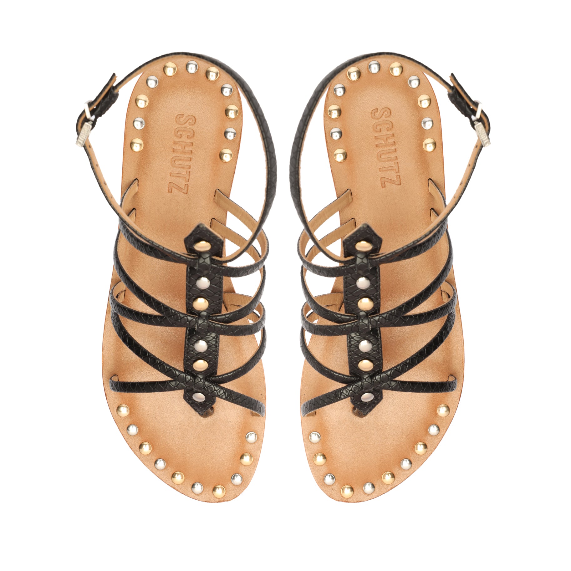 Malaya Casual Snake Embossed Leather Sandals for Women - Comfortable Summer Slide Sandals with Arch Support - Perfect for Beach, Vacation and Outdoor Walking