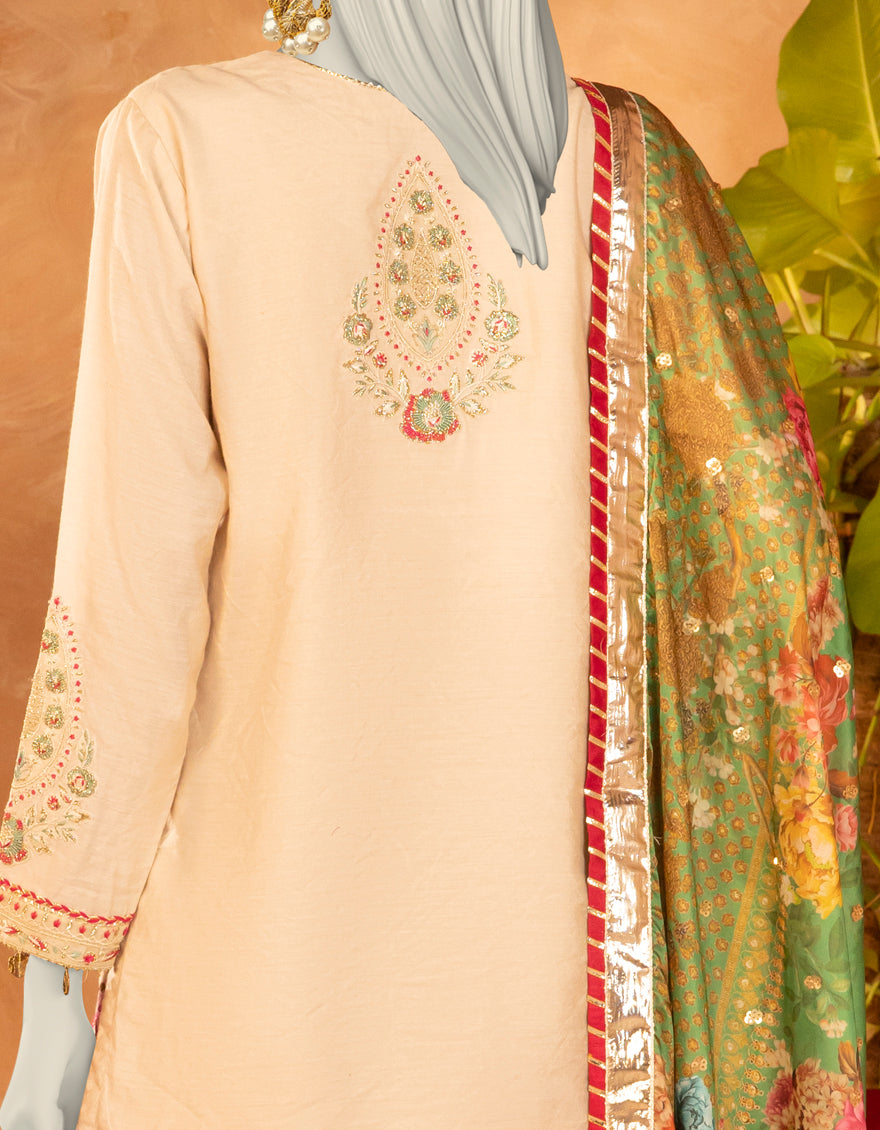 Premium Cotton Silk Blend Brown Stitched Suit for Men - J. Junaid Jamshed | Formal Office Wear, Wedding Attire & Special Occasions