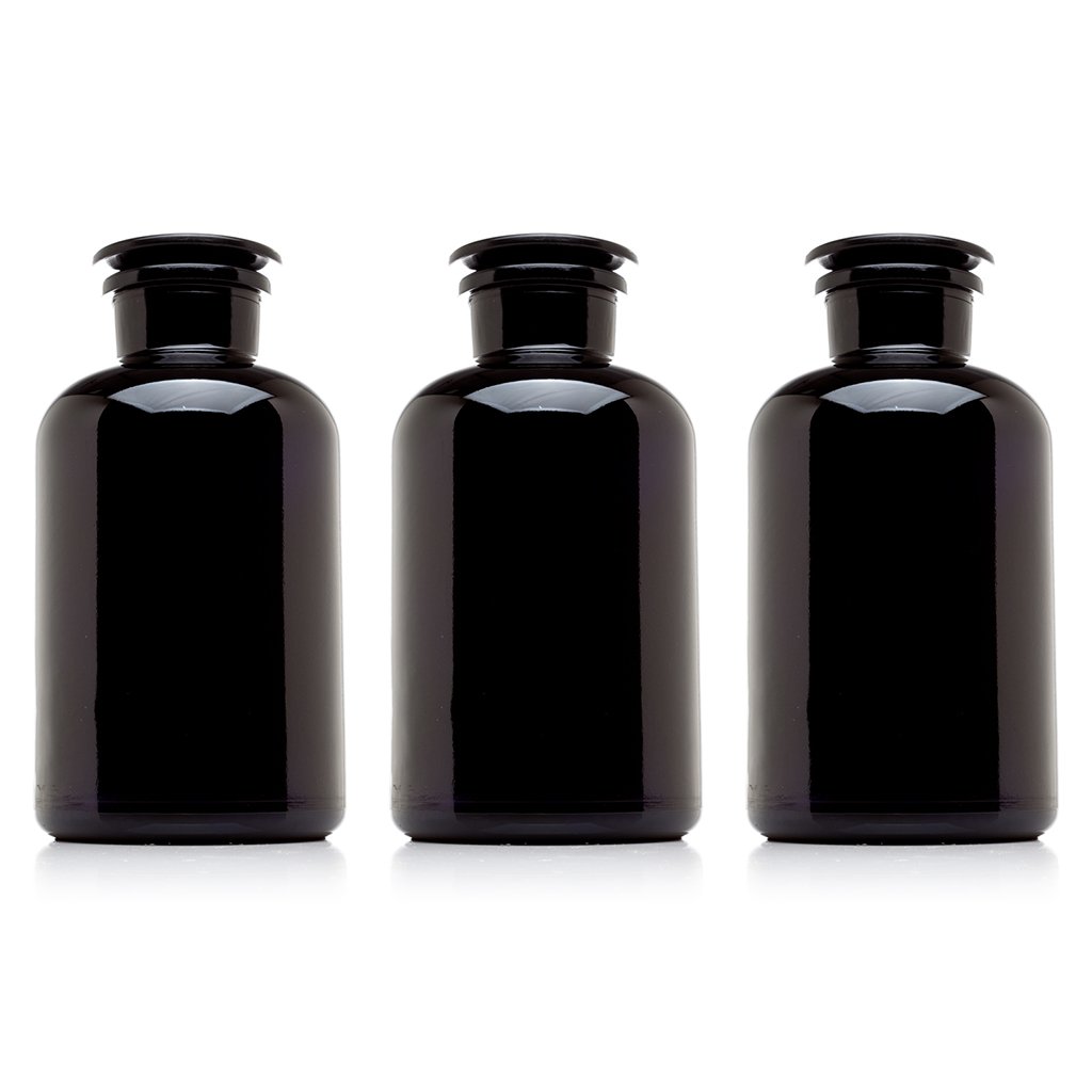 Infinity Jars 2L (68 Fl oz) Round Black UV Glass Airtight Apothecary Jar with Lid - 3 Pack for Tea, Spices, Herbs, Dried Goods Storage | Smell Proof & Refillable | Perfect for Kitchen Pantry, Coffee Station & Home Organization