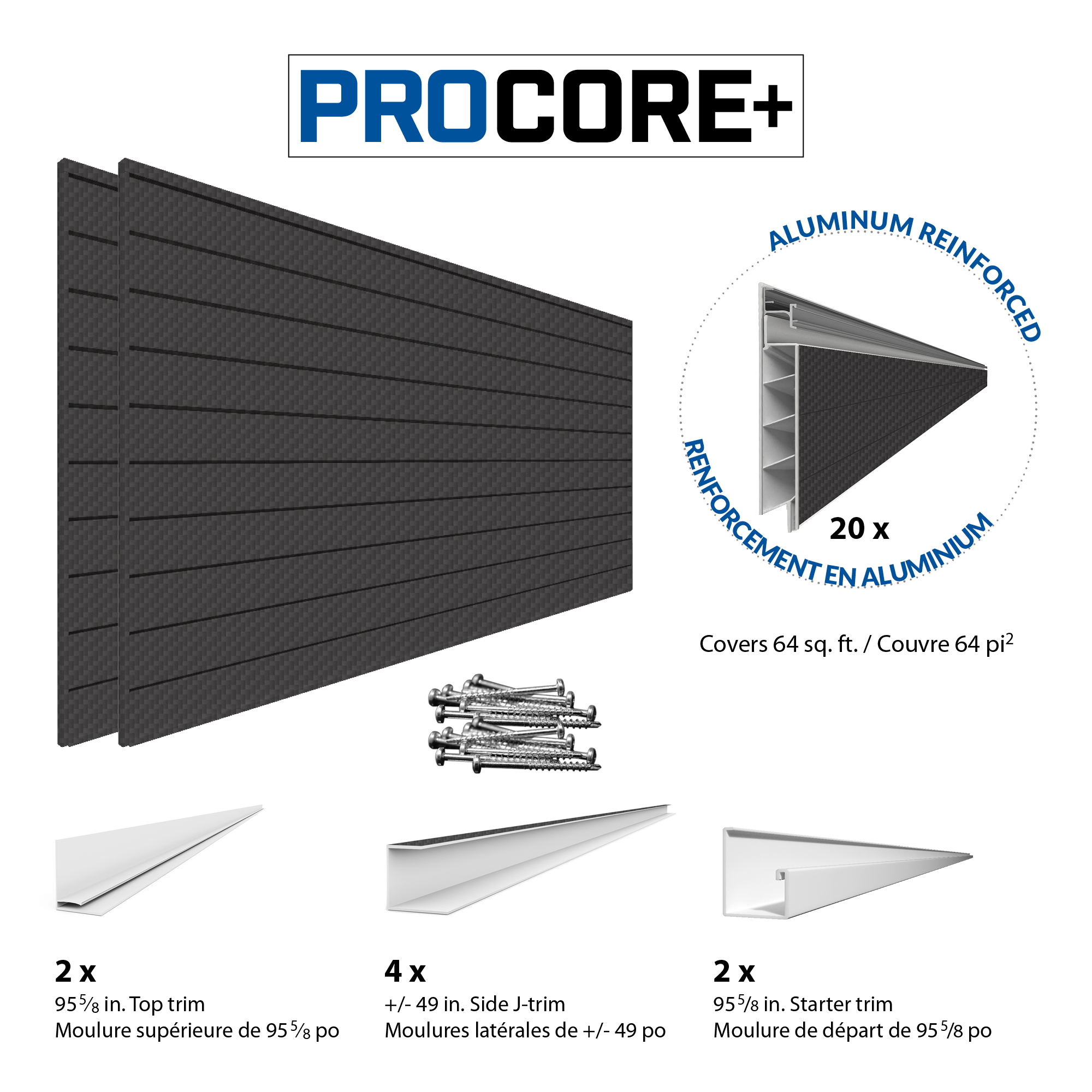 PROCORE+ Black Carbon Fiber Slatwall Ultimate Bundle - Premium Retail Display System for Stores & Garages - Organize Tools, Sports Gear & Merchandise with Style