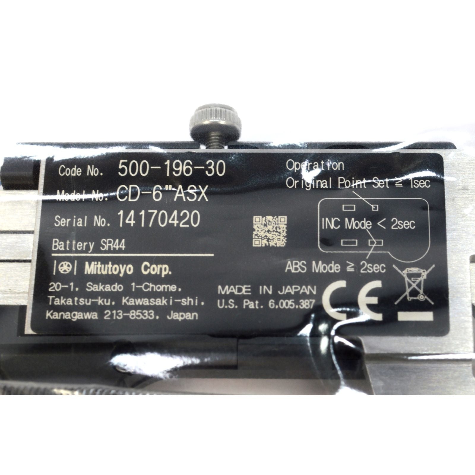 MITUTOYO 500-196-30 Digital Caliper 0-6