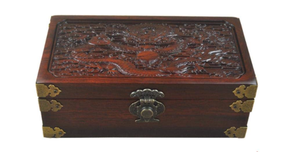 Premium Wooden Cremation Urn Box with Lock - Handcrafted Sandalwood Ash Container for Human & Pet Ashes (Dogs, Cats) - Funeral, Memorial & Burial Keepsake - Elegant China Red Finish - Perfect for Home Altars, Scattering Ceremonies & Graveside Tributes
