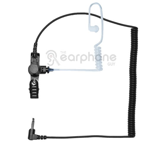 EPG 1389 Heavy Duty Black 3.5mm Acoustic Tube Earpiece - Secure Listen Only Communication for Security, Dispatch & Industrial Use