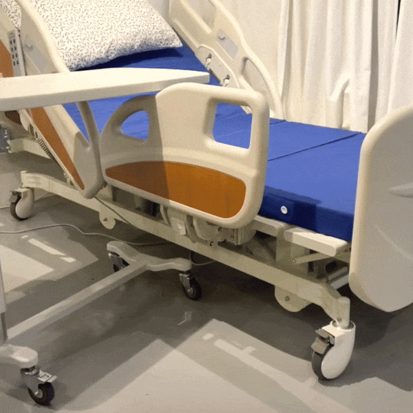 Adjustable ABS Overbed Table with H-Shaped Base - Perfect for Hospital Beds, Home Nursing, and Bedside Laptop Use