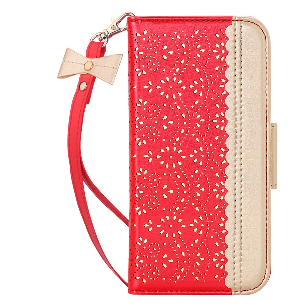Luxury Romantic Carved Flower Leather Wallet Case for iPhone 11 Pro 5.8