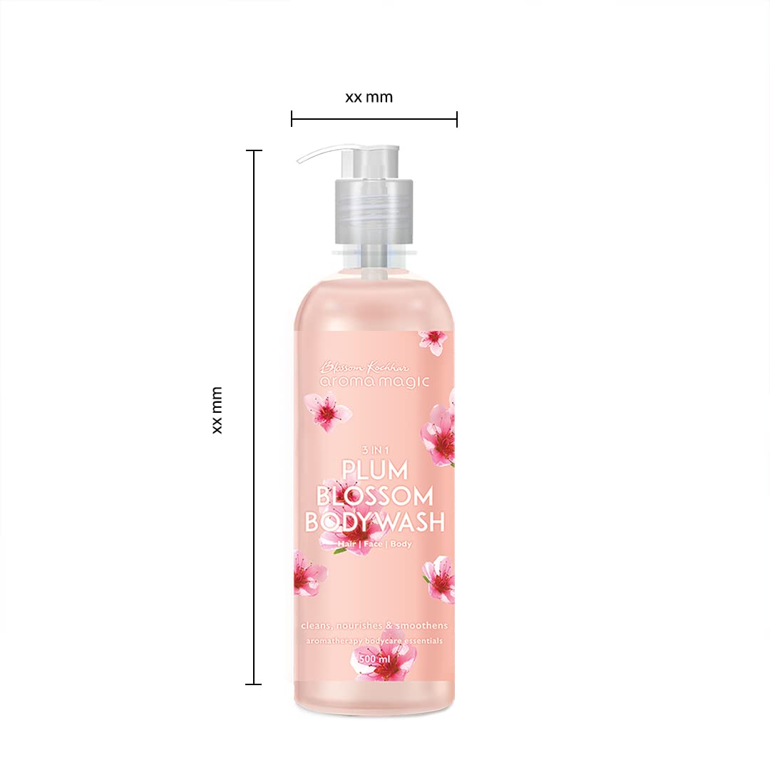 Aroma Magic 3-in-1 Plum Blossom Body Wash 500ml - Hydrating, Refreshing & Nourishing Shower Gel for Women & Men - Perfect for Daily Use, Spa Days & Gift Giving