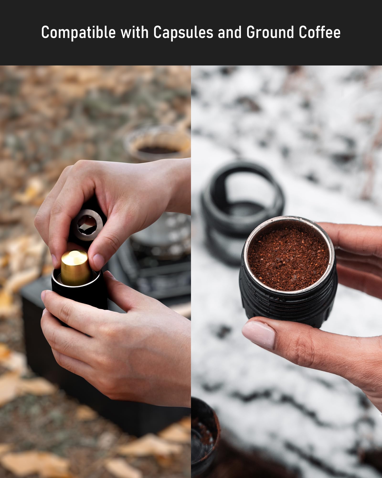 STARESSO Classic Portable Espresso Maker & Upgraded Discovery II PLUS Electric Coffee Grinder for Home, Office, Travel and Camping - Perfect for Espresso Lovers and Coffee Enthusiasts