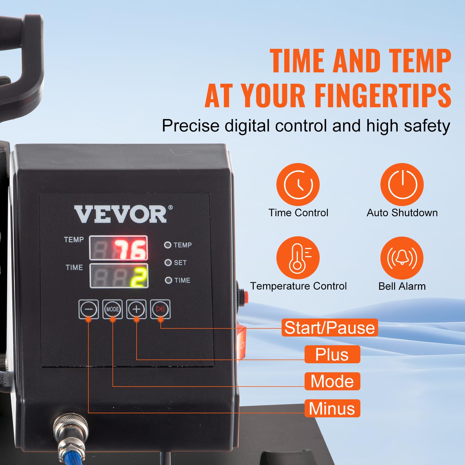 VEVOR 15x15 Inch 6-in-1 Digital Heat Press Machine with 360° Swing Away - Multi-Function T-Shirt, Hat, Mug & Plate Sublimation Transfer for DIY Printing | Perfect for Home Business, Craft Projects & Custom Apparel Making