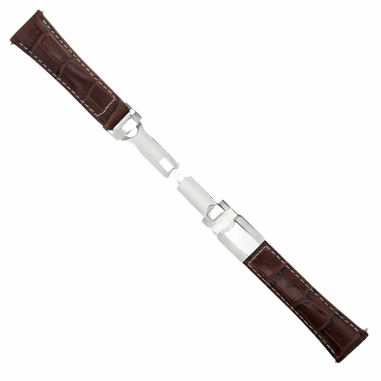 Ewatchparts Genuine Leather Watch Band Strap for Rolex Daytona 116518 116519 - Light Brown with White Stitching & Short Clasp | Premium Replacement Watch Accessory for Men's Luxury Watches | Perfect for Business, Casual Wear & Special Occasions