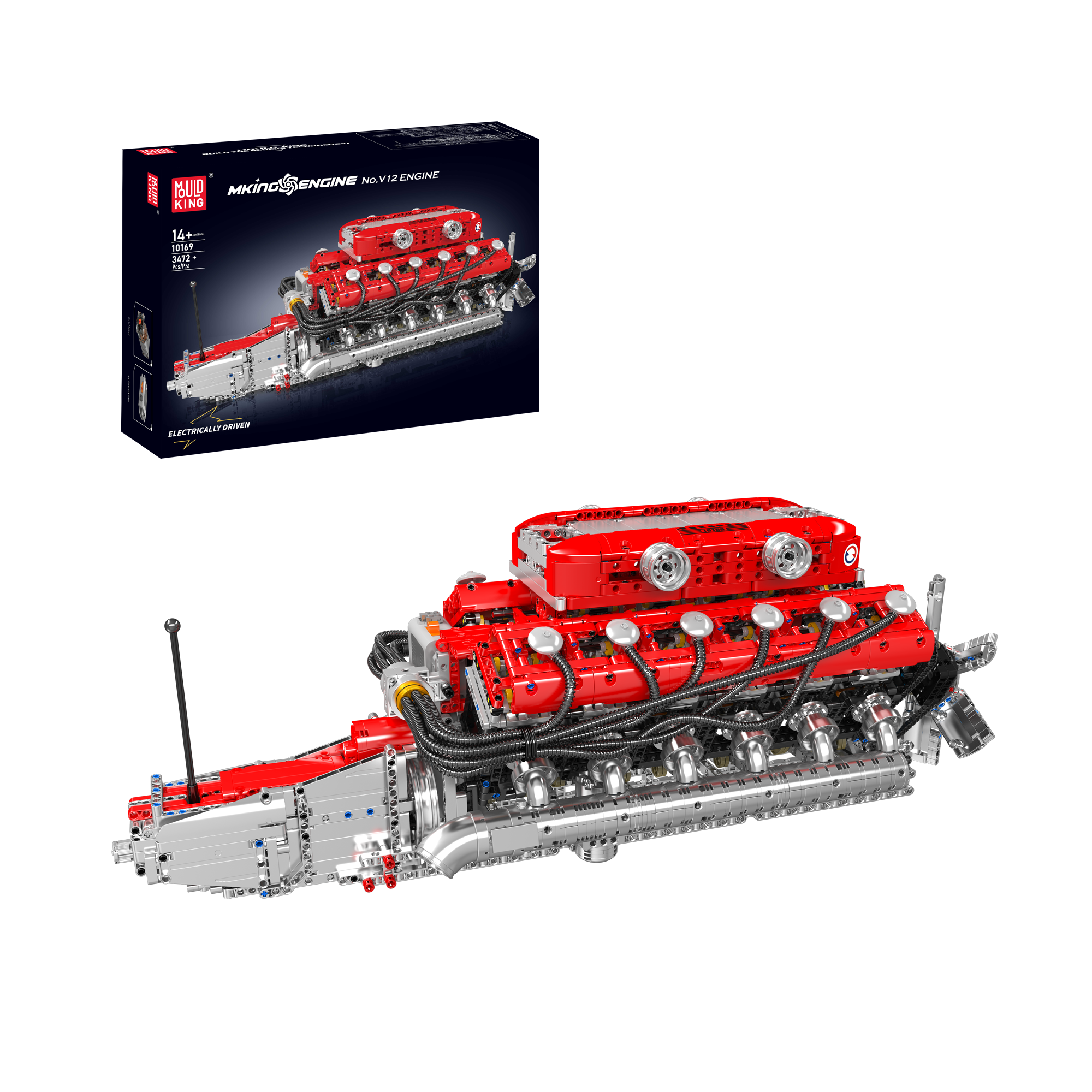 Mould King 10169 Italian Supercar V12 Engine Building Set - 3,472 Piece Model Car Kit for Adults & Teens | DIY Mechanical Engineering Toy, Collector's Display, STEM Educational Gift for Car Enthusiasts