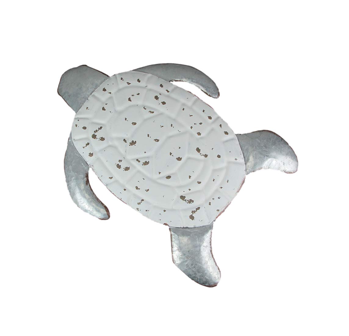 Things2Die4 White Enamel Galvanized Metal Sea Turtle Wall Art - Coastal Home Decor for Living Room, Bedroom, Patio, Garden & Beach House | Perfect for Nautical Theme, Ocean Lovers & Coastal Interior Design