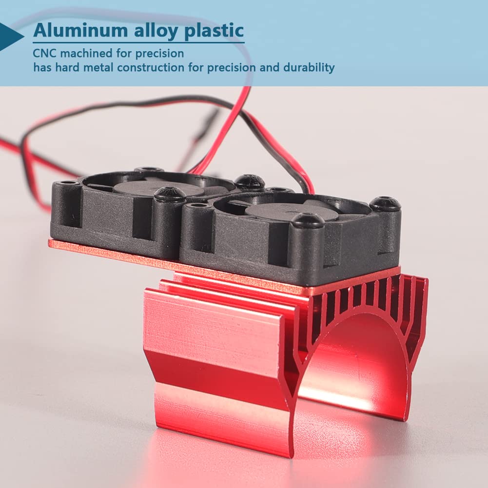 Aluminum Alloy RC Motor Heatsink with Dual Fans - Compatible with 540/550 Motors, High-Performance Cooling for 1:10 RC Cars - Perfect for Racing, Off-Road & Drifting Scenarios