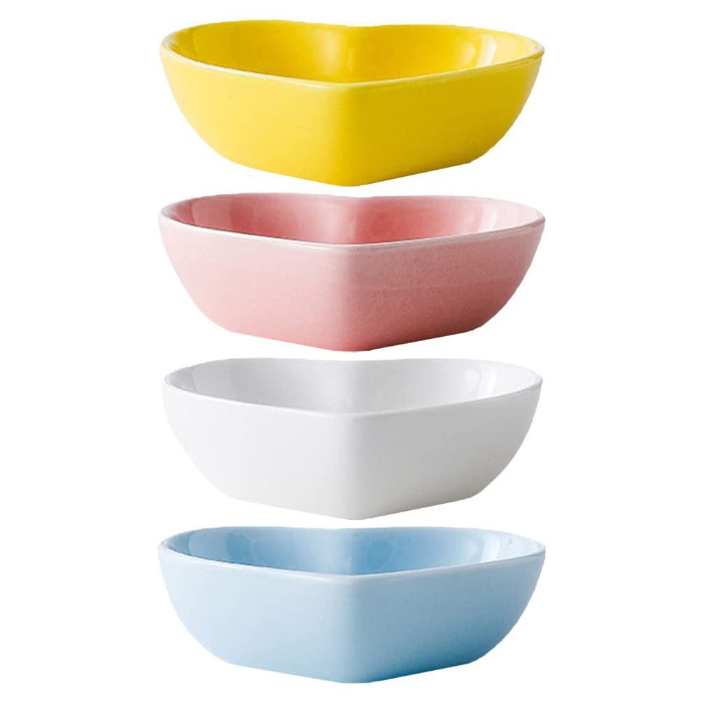 4-Piece Small Appetizer Plates for Dipping Sauces & Condiments - Perfect for Sushi, Dumplings, Snacks & Party Serving - Durable Ceramic Flavor Dishes for Home & Restaurant Use