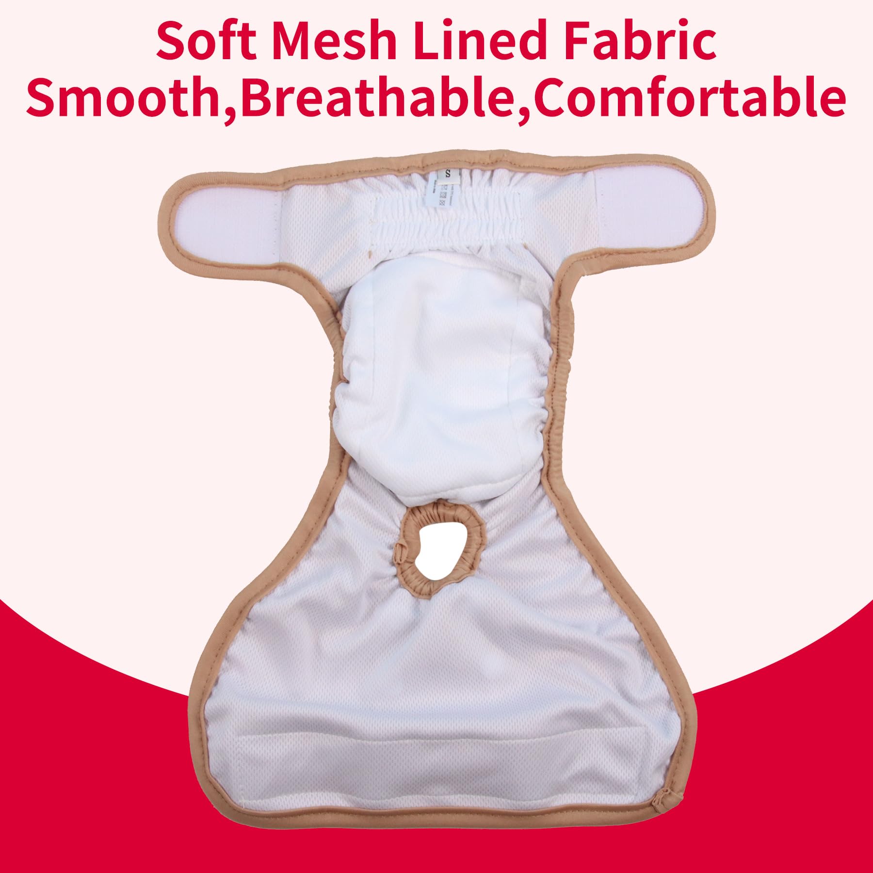 Premium Washable Reusable Leakproof Dog Diapers for Small Female Dogs (3 Pack) - Snaps Closure Puppy Nappies for House Training, Travel & Incontinence Protection
