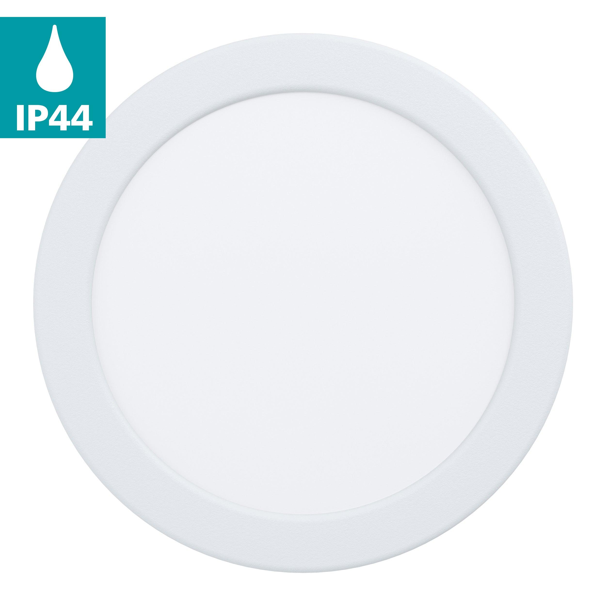 Eglo Fueva 5 White LED Recessed Downlight - 16.6cm (6.5 Inch) Ultra-Thin Ceiling Light, 4000K Cool White, Dimmable for Kitchen, Bathroom & Living Room Lighting