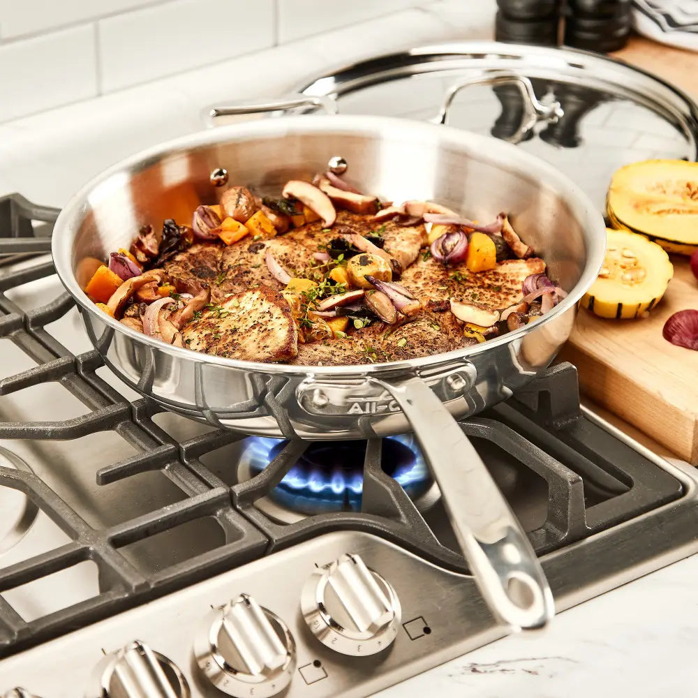 All-Clad D3 Stainless Steel Fry Pan - 12 Inch Nonstick Skillet for Sautéing, Frying & Cooking - Induction Compatible, Oven Safe to 600°F - Perfect for Home Chefs & Professional Kitchens