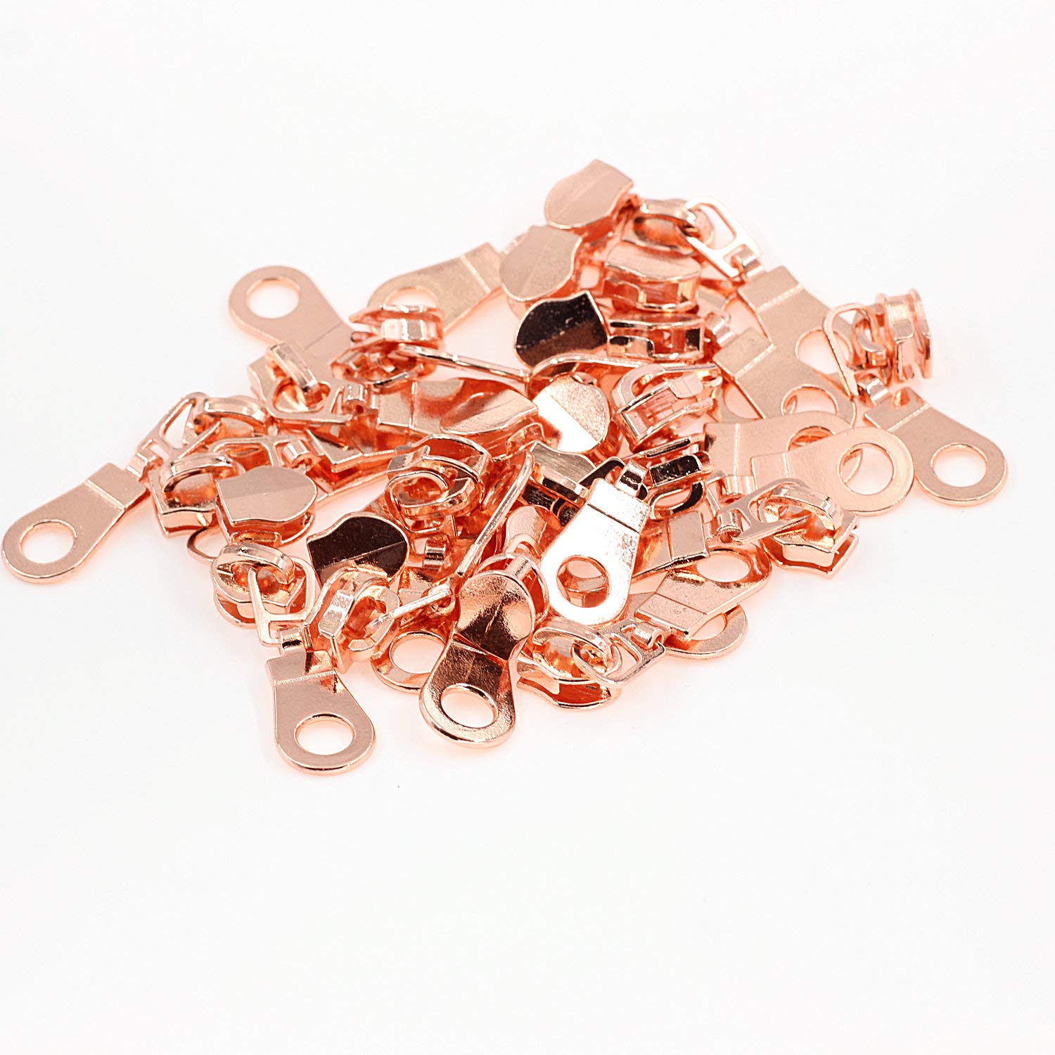 Rose Gold Metallic Nylon Coil Zippers 10 Yards Bulk - DIY Sewing Supplies with 25pcs Sliders for Bags, Clothing & Crafts | Perfect for Tailoring, Handmade Purses & Fashion Accessories