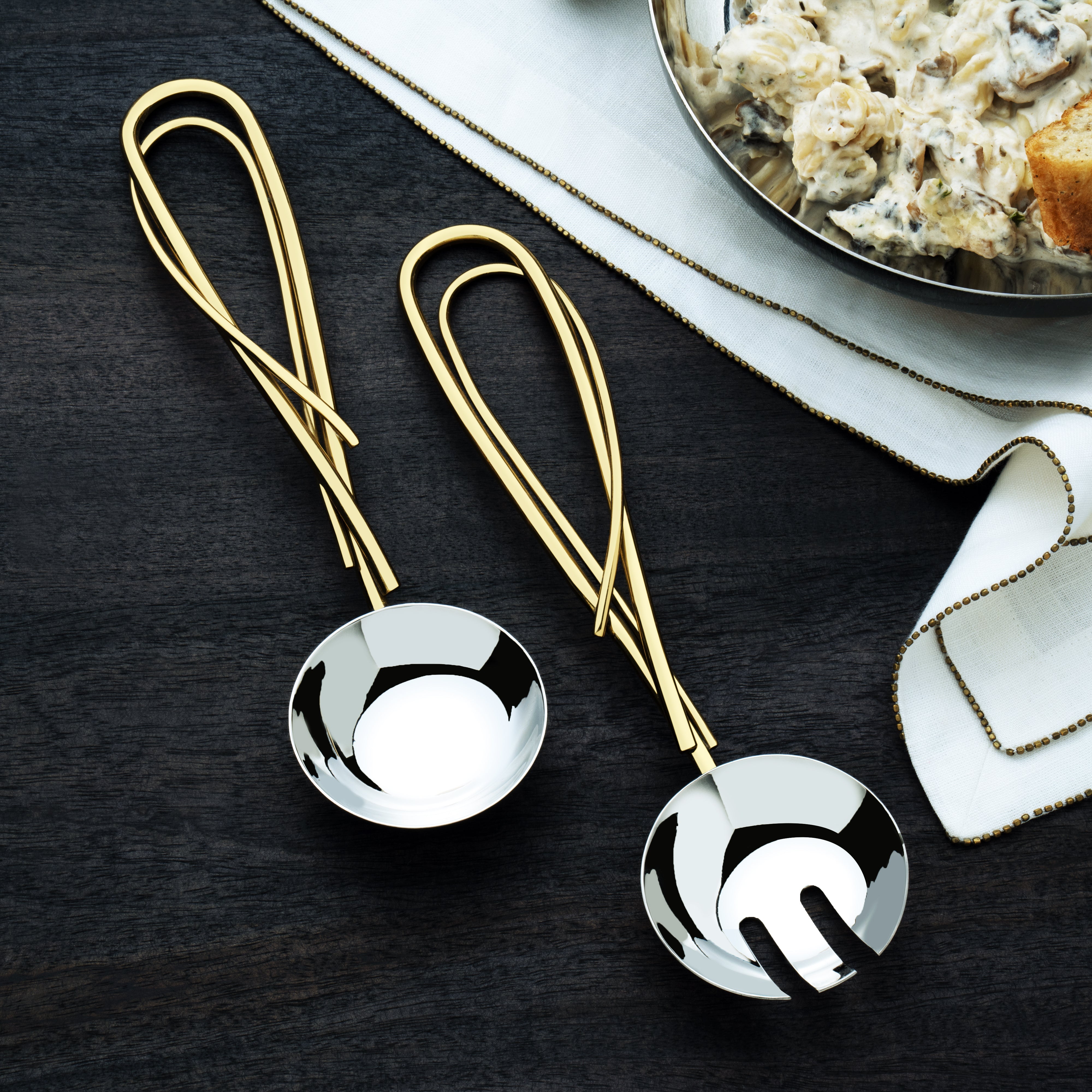 Elegant Calla Lily Serving Set - 3-Piece Stainless Steel Utensils for Dinner Parties, Weddings & Special Occasions