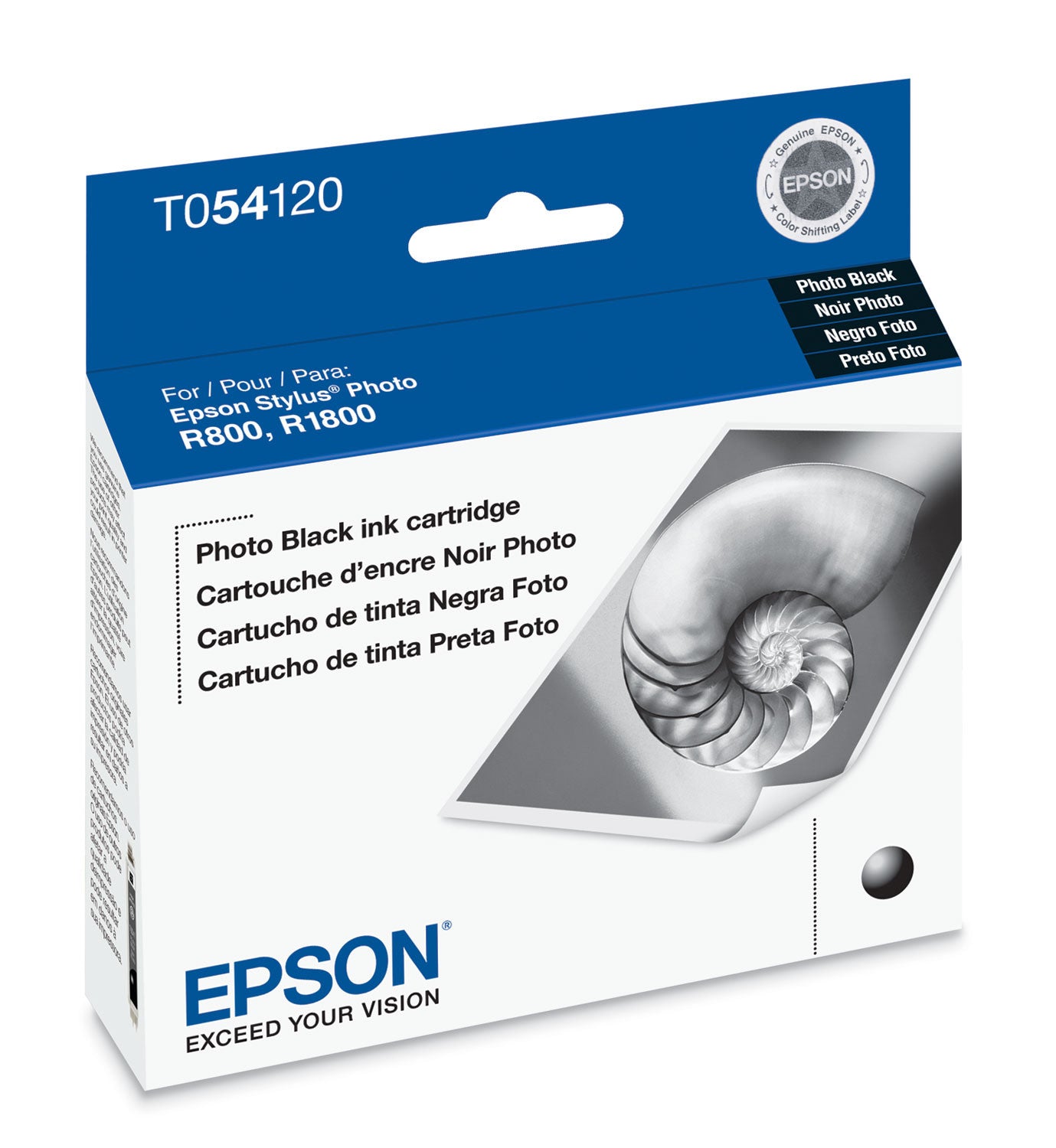 Epson T054120 R800/R1800 Photo Black Ink Cartridge - High-Quality Replacement for Photo Printing, Art Projects & Professional Photography
