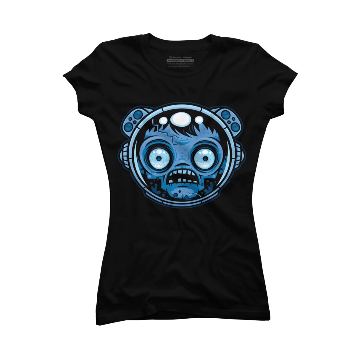 Design By Humans Junior's Zombie Astronaut Graphic T-Shirt by Fizzgig - Cool Space Themed Tee for Teens - Perfect for Casual Wear, Halloween Costumes & Sci-Fi Fans