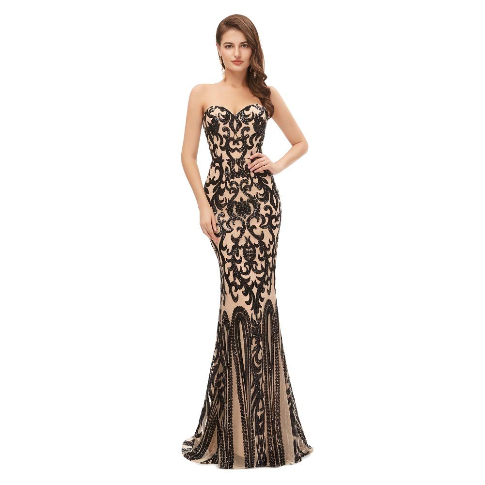 Engela Sequin Mermaid Dresses in Gold/Royal Blue - Elegant Trumpet Evening Gowns for Prom, Party & Special Occasions | Perfect for Weddings, Galas & Formal Events