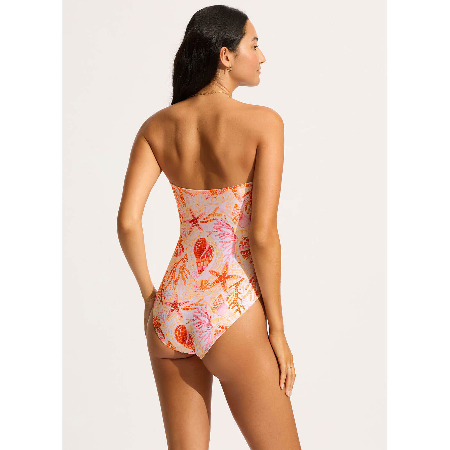 Seafolly La Mer Twist Bandeau Swimsuit - White One Piece Bathing Suit for Women | Beach, Pool & Vacation Wear