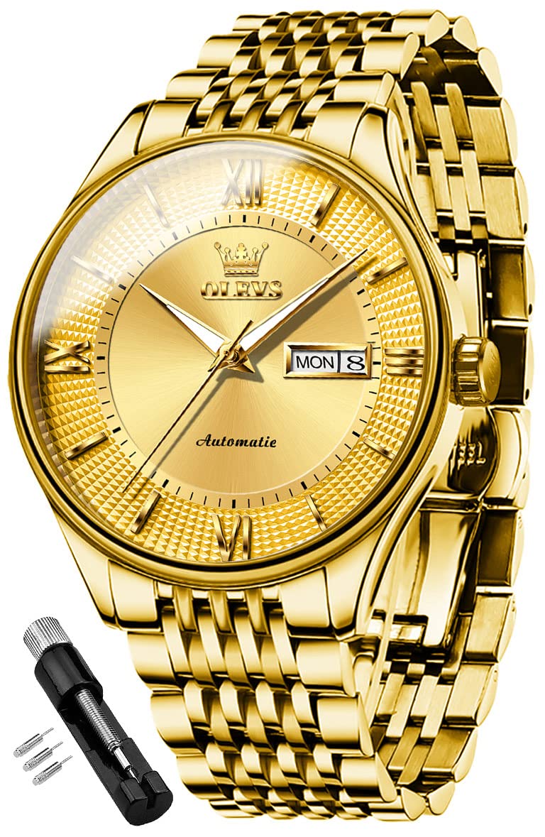 Luxury Gold Men's Watch - Stainless Steel Analog Quartz for Business & Formal Wear